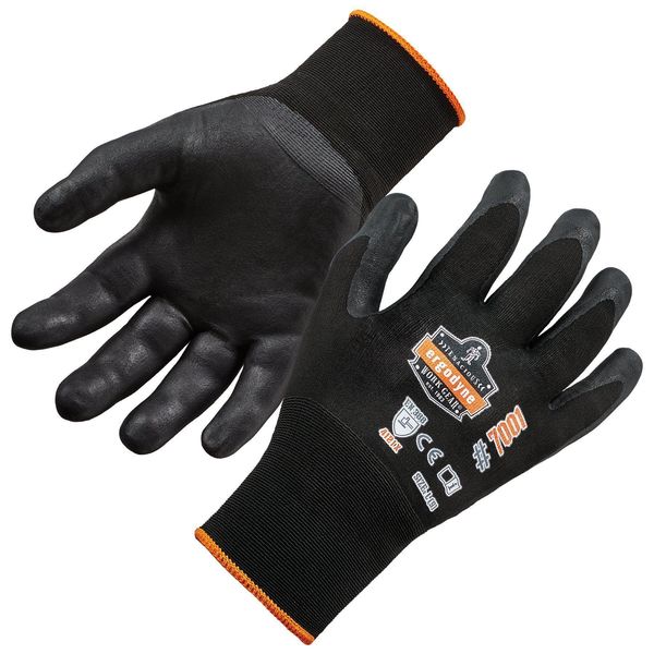 Ergodyne 7001 S Black Abrasion Resistant Nitrile-Coated Gloves DSX 17952